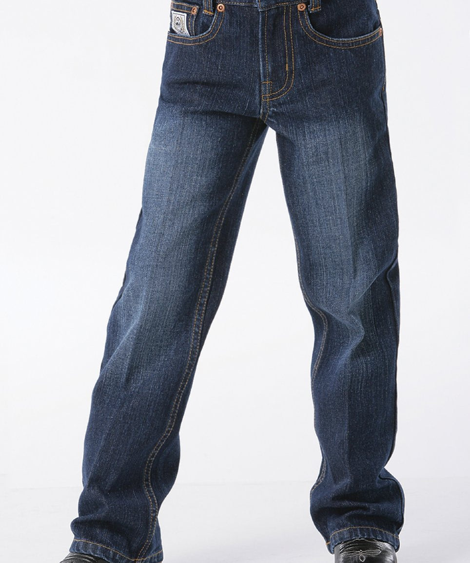 Cinch toddler/kids dark wash slim fit jeans with adjustable waistband and five pockets