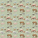 Country Outback fitted cot sheet fabric close-up showing quality soft cotton outback print