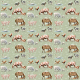 Country Outback fitted cot sheet fabric close-up showing quality soft cotton outback print