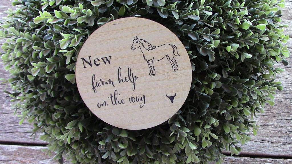 New Farm Help Wooden Plaque ~ Horse or Tractor Style-Little Windmill Clothing Co