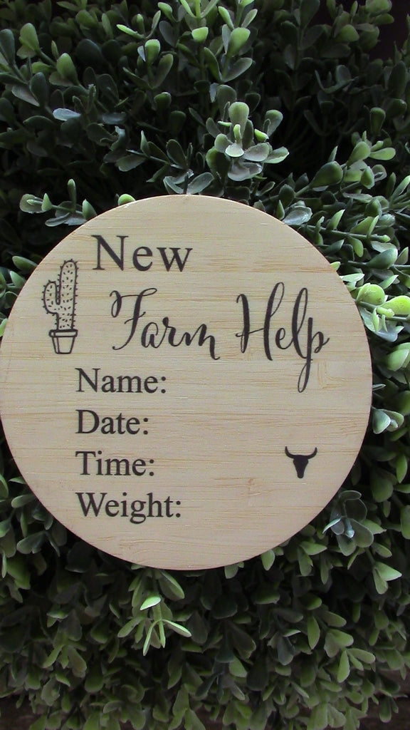 New Farm Help Announcement Wooden Plaque-Little Windmill Clothing Co