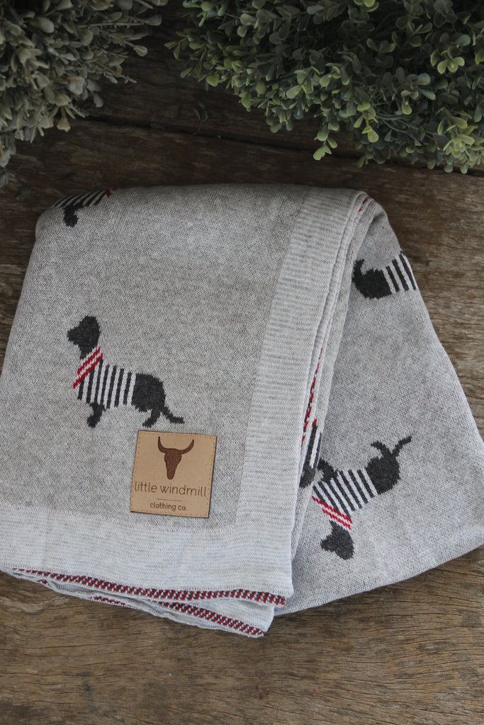Ultra Soft Dash Hound Baby Blanket-Little Windmill Clothing Co