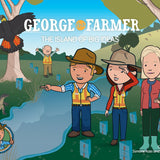 George the Farmer book cover showing characters on an island with wildlife and soil improvement signs